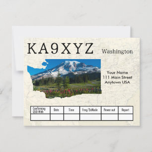 Carte Postale Votre photo Washington découpé personnalisé QSL