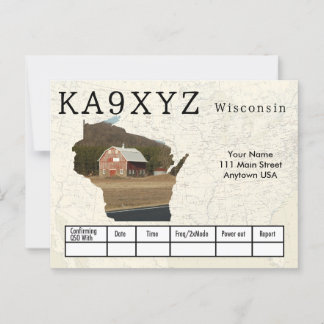 Carte Postale Votre photo Wisconsin en forme de découpe QSL pers