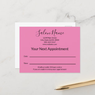 Carte Postale Votre prochain rendez-vous Salon de beauté rose et
