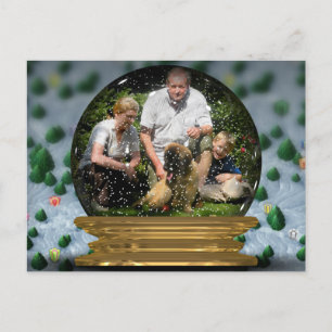 Carte Postale Votre propre photo dans un cadre Snowglobe ! -