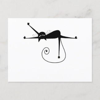 Carte Postale Votre texte - Caractère Chat Noir Pose 4