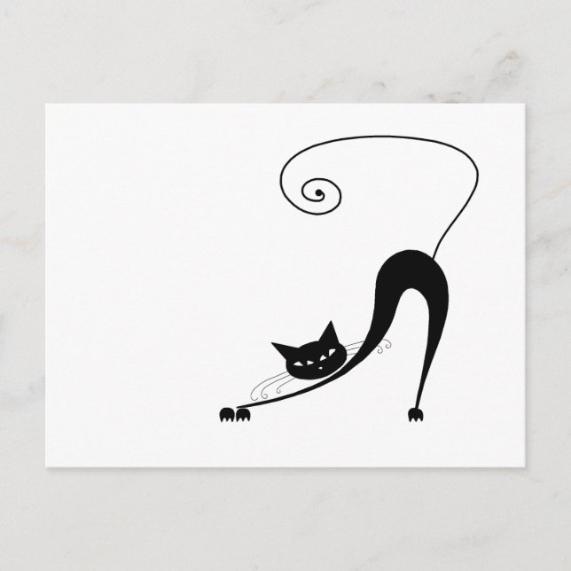 Carte Postale Votre texte - Caractère Chat Noir Pose 9 (Devant)