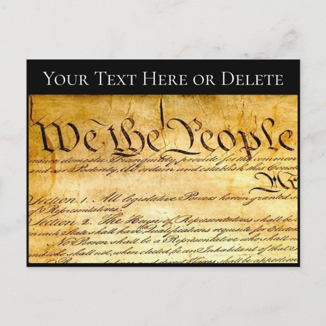 Carte Postale Votre texte/couleur Constitution des États-Unis No (Devant)