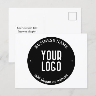 Carte Postale Votre texte et votre logo téléchargé   Noir et bla