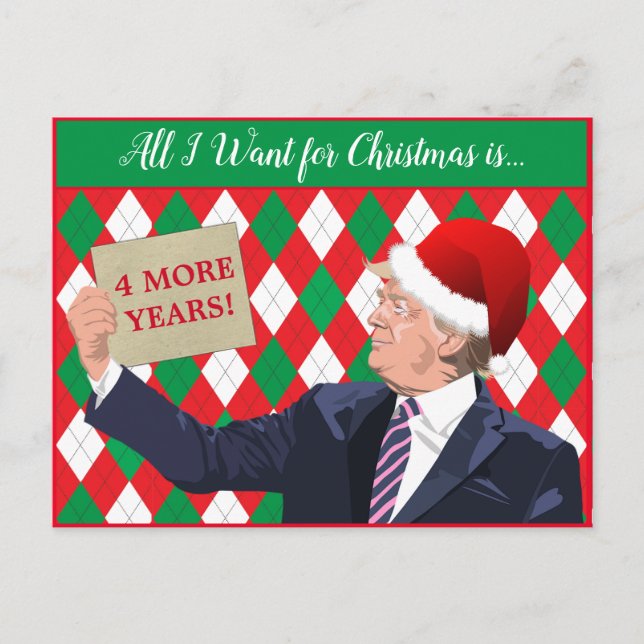 Carte Postale Votre texte Noël Trump 2024 Santa Hat Rouge/Vert (Devant)