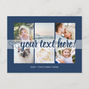 Carte Postale Votre texte personnalisé 6 photos collage universe