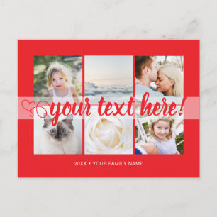 Carte Postale Votre texte personnalisé 6 photos collage universe
