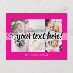 Carte Postale Votre texte personnalisé 6 photos collage universe