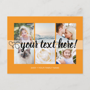Carte Postale Votre texte personnalisé 6 photos collage universe