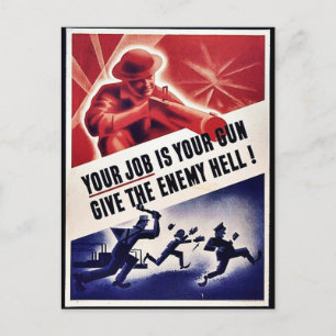 Carte Postale Votre Travail Est Votre Arme À Feu Donner L'Enfer