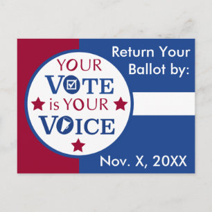 Carte Postale Votre voix est votre bulletin de vote