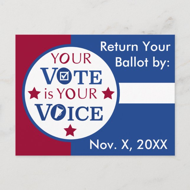 Carte Postale Votre voix est votre bulletin de vote (Devant)