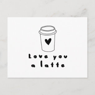 Carte Postale vous aimer un latte
