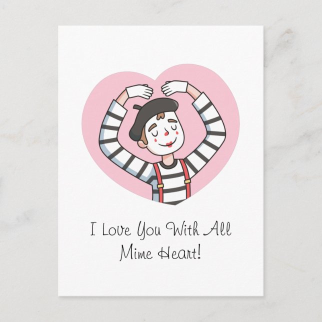 Carte Postale Vous Aimez Avec Tout Mime Coeur, Jour Valentines P (Devant)