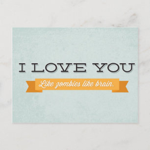 Carte Postale Vous aimez les zombies comme le cerveau
