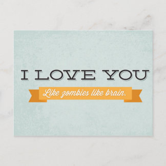 Carte Postale Vous aimez les zombies comme le cerveau