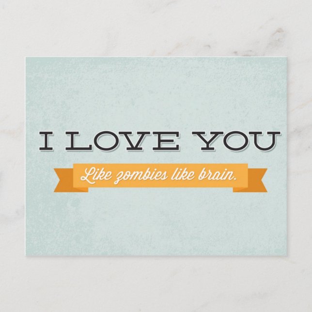 Carte Postale Vous aimez les zombies comme le cerveau (Devant)