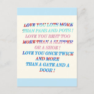 Carte Postale Vous aimez plus d'occasion cadeau avec des mots