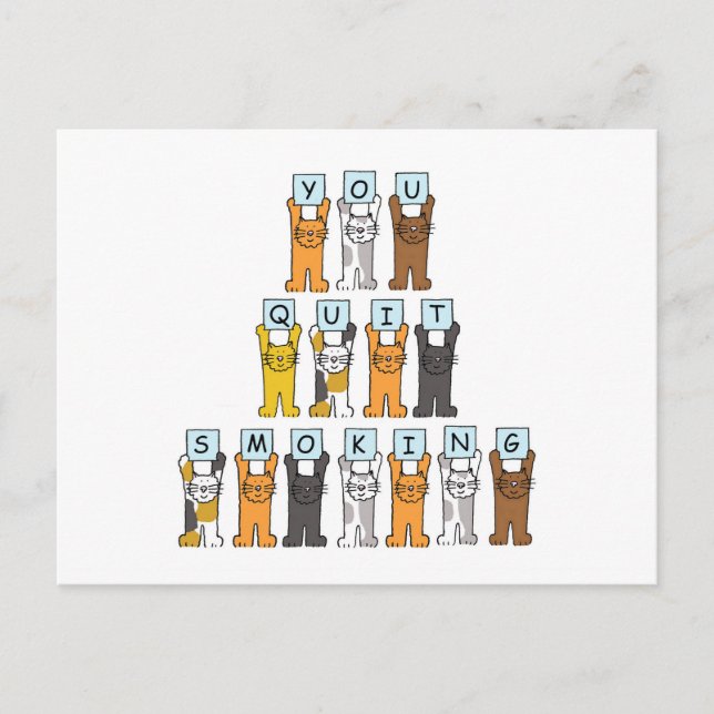 Carte Postale Vous avez arrêté de fumer Cartoon Cats (Devant)