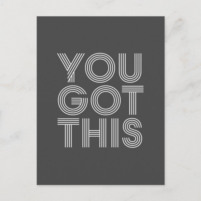 Carte Postale Vous Avez Cette Citation Inspirante Retro Black Wh (Devant)