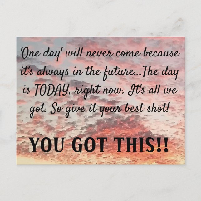 Carte Postale VOUS AVEZ OBTENU CETTE Citation Motivationnelle Sk (Devant)