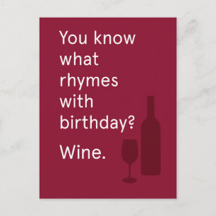 Carte Postale Vous Connaissez Quelles rimes avec l'anniversaire?