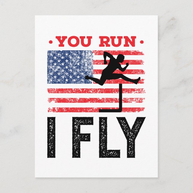 Carte Postale Vous courez I Flly Track et Field Hurdles Hurdler (Devant)