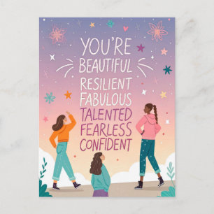 Carte Postale Vous êtes Beau et Sans Peur Citation Motivationnel