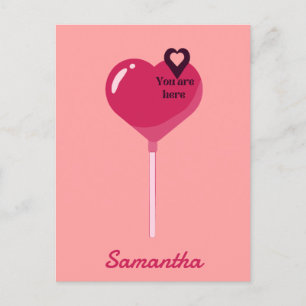 Carte Postale Vous êtes dans My Pink Lollypop Heart Love