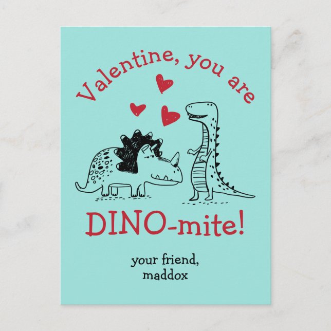 Carte Postale Vous êtes Dino-mite Dinosaur Valentine Postcard (Devant)