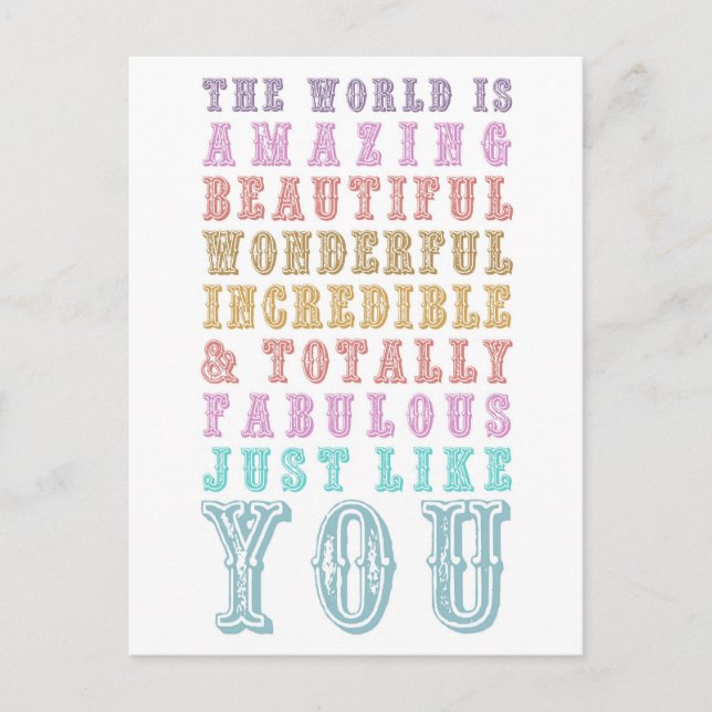 CARTE POSTALE VOUS ÊTES EXTRAORDINAIRE (Devant)