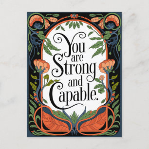 Carte Postale Vous êtes fort et capable Citation Inspirationnell