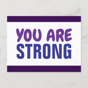 Carte Postale Vous êtes Forte Violet Bleu Persist Encourageur