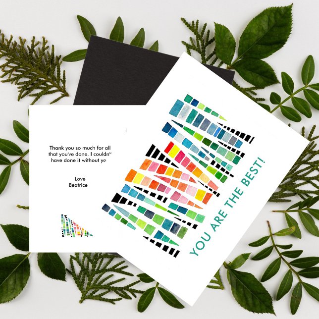 Carte Postale Vous êtes le Meilleur Merci (You are the best Watercolor friendship card)