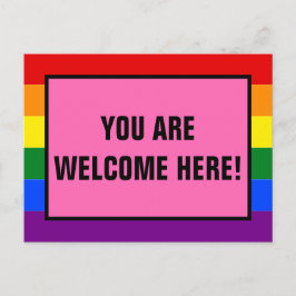 Carte Postale Vous Êtes Les Bienvenus Ici Client LGBTQ Rainbow P