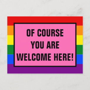 Carte Postale Vous Êtes Les Bienvenus Ici Client LGBTQ Rainbow P