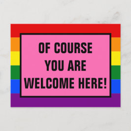 Carte Postale Vous Êtes Les Bienvenus Ici Client LGBTQ Rainbow P