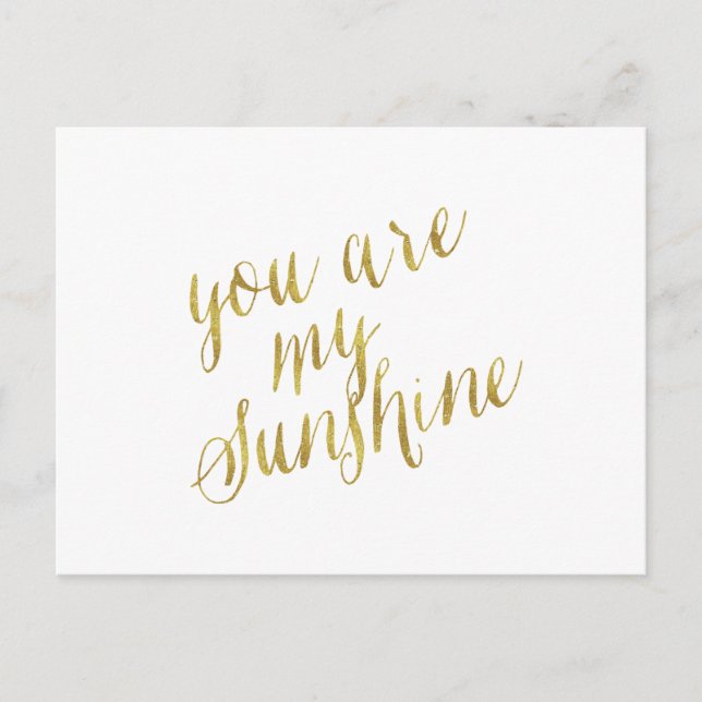 Carte Postale Vous Êtes Mon Citation Sunshine Faux Gold Foil Spa (Devant)