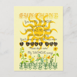 Carte Postale Vous êtes mon soleil...