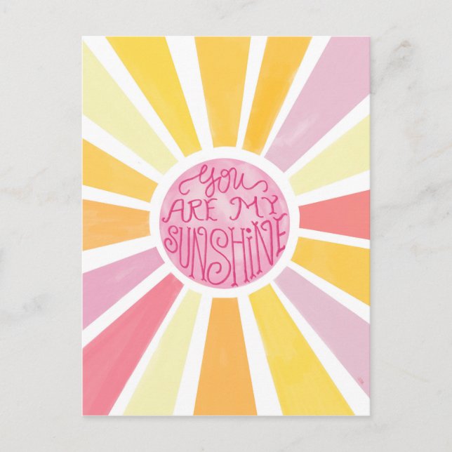 Carte Postale Vous Êtes Mon Soleil Aquarelle Lumineuse Bébé Cade (Devant)