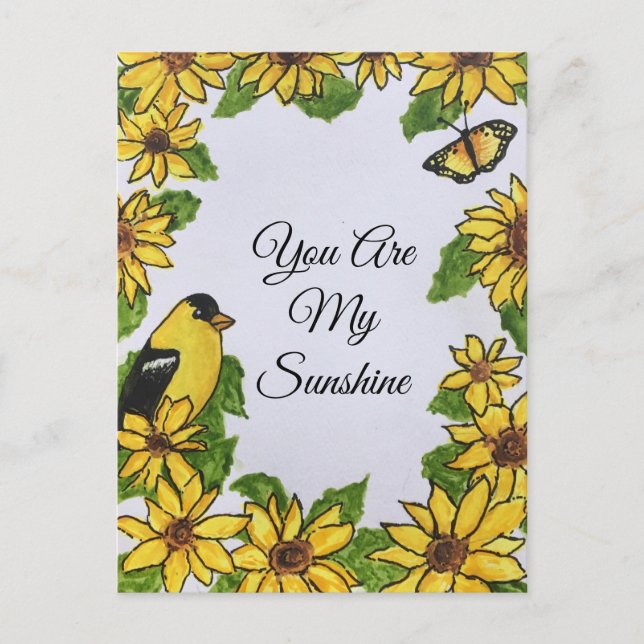Carte Postale Vous êtes mon soleil Fleurs joyeuses et reconnaiss (Devant)