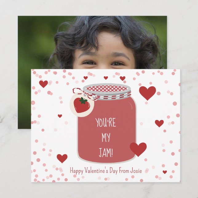 Carte Postale Vous êtes My Jam Strawberry Saint Valentin Photo (Devant / Derrière)