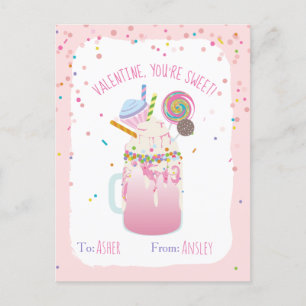 Carte Postale Vous êtes Sweet Crazy Milkshake Candy Kids Valenti