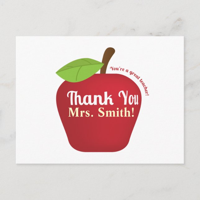 Carte Postale Vous êtes un excellent professeur ! Pomme d'appréc (Devant)
