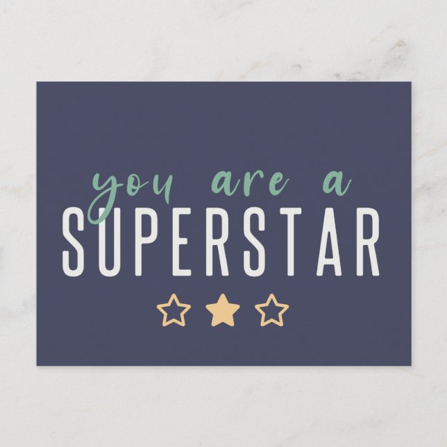 Carte Postale Vous êtes une superstar | Héros Gold Star de la Ma (Devant)