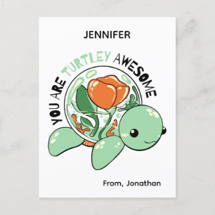 Carte Postale Vous êtes vraiment génial Fleur Succulente Tortue