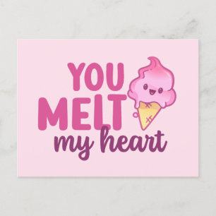 Carte Postale Vous faites fondre mon coeur mignon et drôle Saint