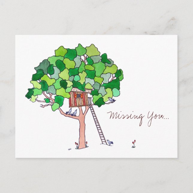 Carte Postale Vous Manquez, Tree House (Devant)