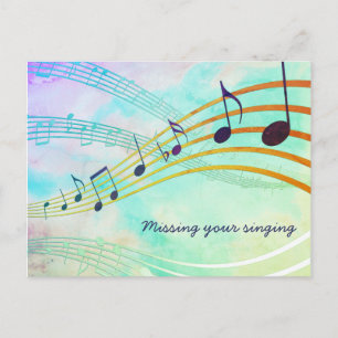 CARTE POSTALE VOUS MANQUEZ VOS BONNES ÉTIQUETTES DE MUSIQUE AQUA