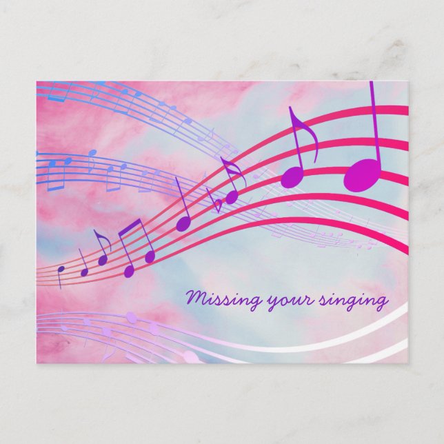Carte Postale VOUS MANQUEZ VOTRE CHANTEUR D'ÉTOILES Musicales Jo (Devant)